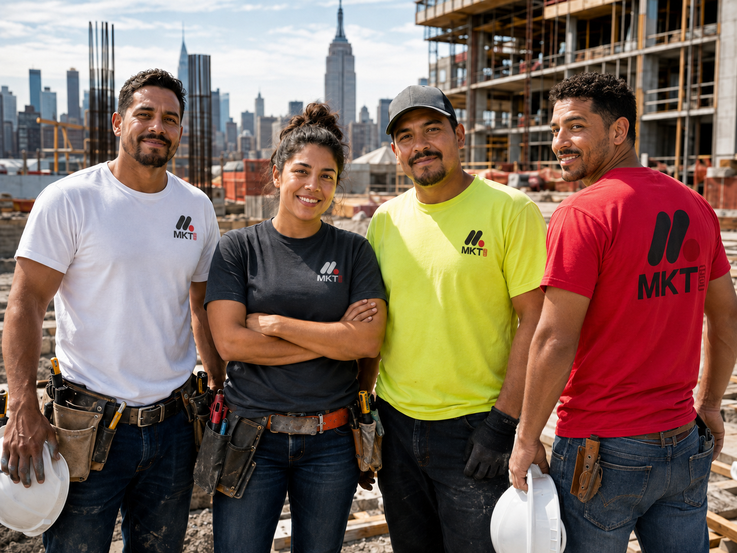 Equipo de Construcción con camisetas personalizadas